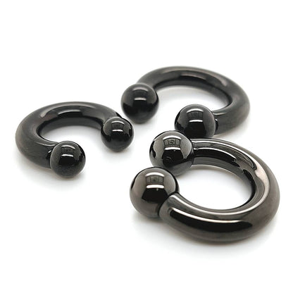 2G CBB Horseshoe, Ball-Black Steel