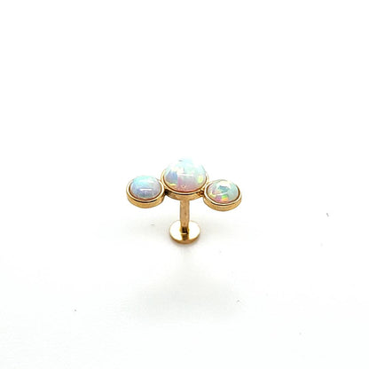 14K Gold- 18g/16g Opal Cluster Labret