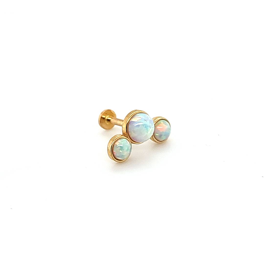 14K Gold- 18g/16g Opal Cluster Labret