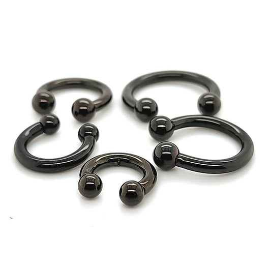 8G CBB Horseshoe, Ball-Black Steel