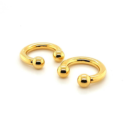 8G CBB Horseshoe, Ball-Gold Steel