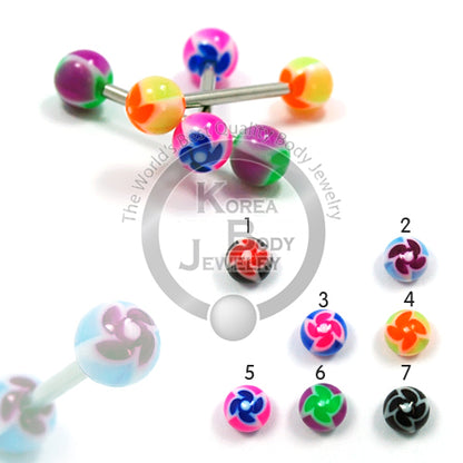 Barbell #7 Pinwheel, 4pcs/pack