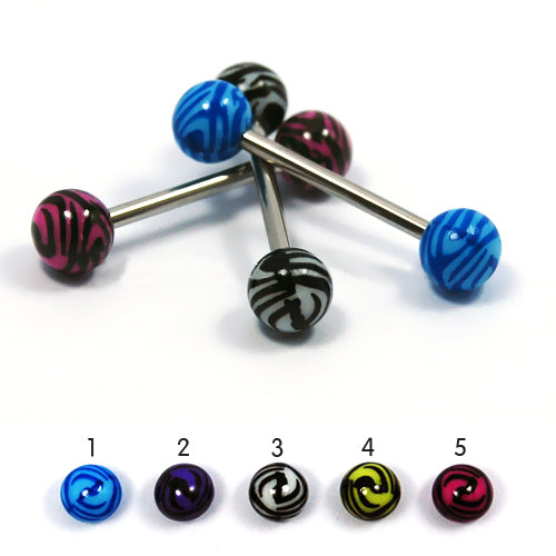 Acrylic Barbell- Zebra