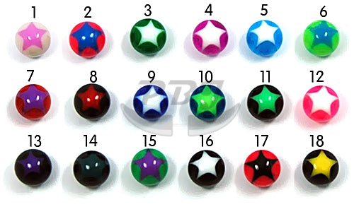 14G Acrylic Barbell-Star