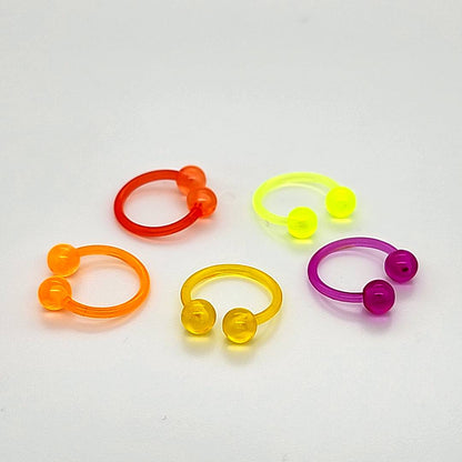 16G Acrylic 3/8" CBB Horseshoe-All UV  4mm