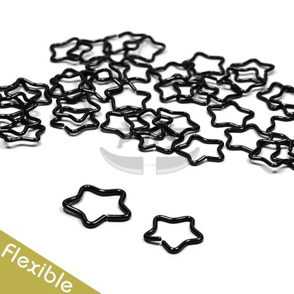 18G Star Hoop, Flexible-Black Steel