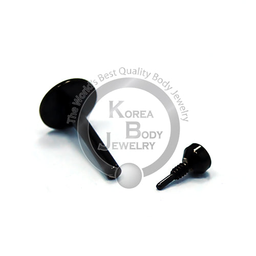 16G Internally Threaded Monroe  Clear Gem1/4" & 7/16" -Black Steel