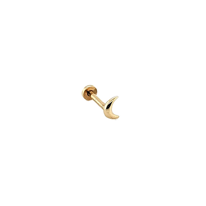 14K Gold- 18g Mini Plain Moon Labret