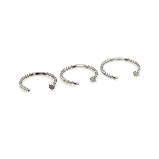 20G Flexible Nose Hoop w/Stopper - F136 Titanium