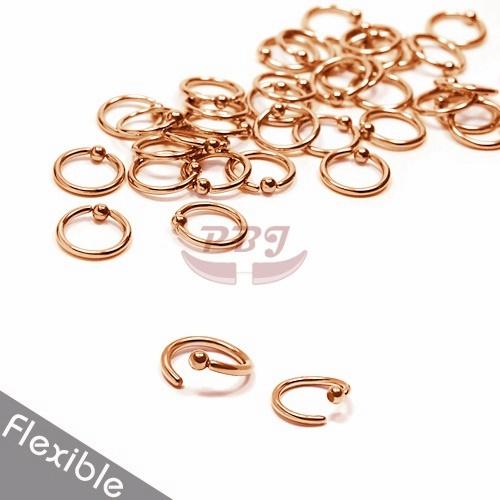 20G Rose Gold Ball Fixed Flexible BCR-Gold Steel