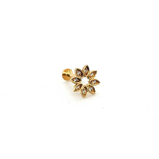 14K Gold- 18g Flower Petals Labret