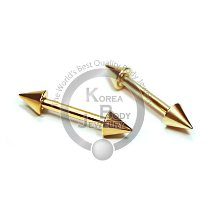 18G Micro Cone Barbell-Gold Steel