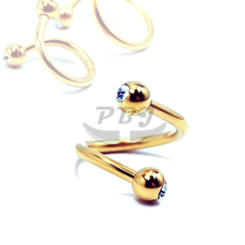 16G Twister, Jeweled-Gold Steel