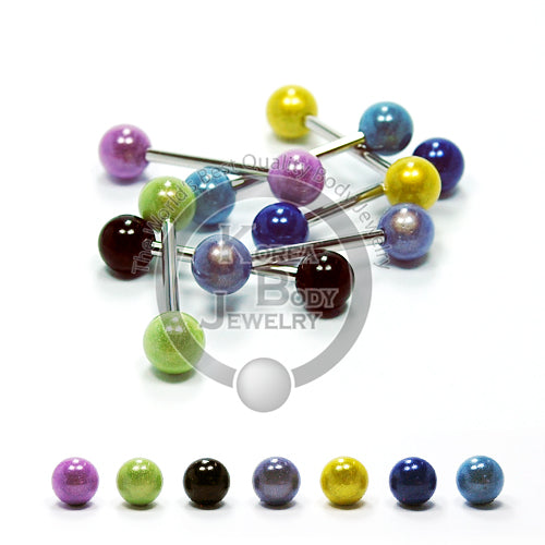 14G Barbell Miracle Ball, 2pcs/pack Price-316L S. Steel