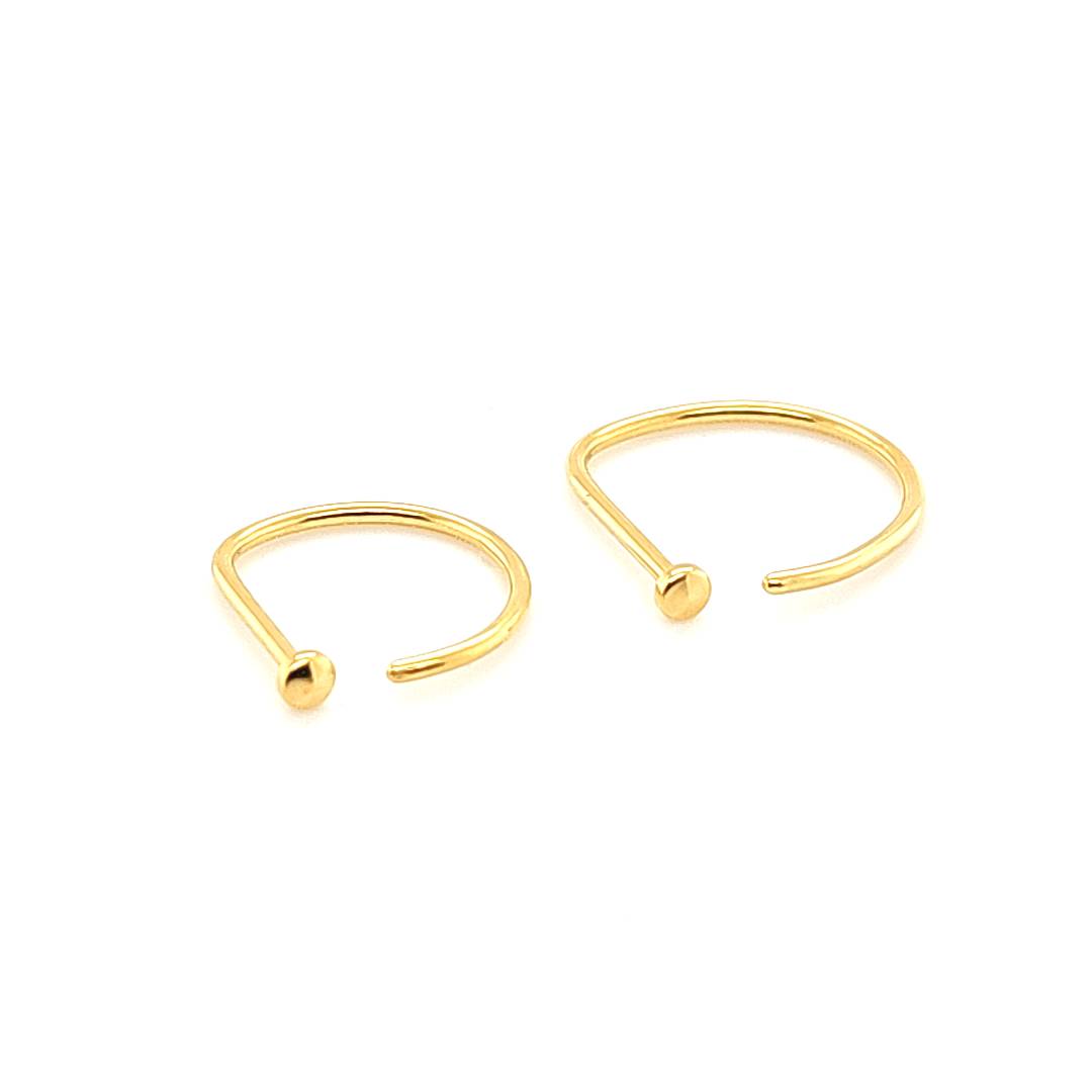 20G Nose D Hoop, Flexible-Gold Steel