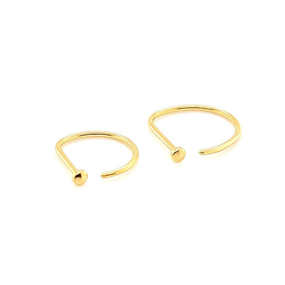 20G Nose D Hoop, Flexible-Gold Steel