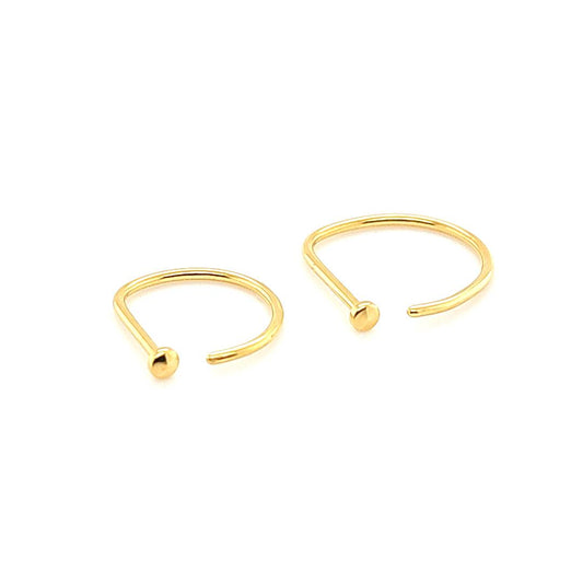 20G Nose D Hoop, Flexible-Gold Steel