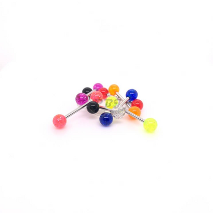 14G Acrylic Barbell-AB Glitter