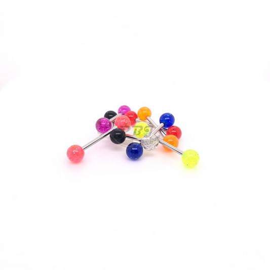 14G Acrylic Barbell-AB Glitter