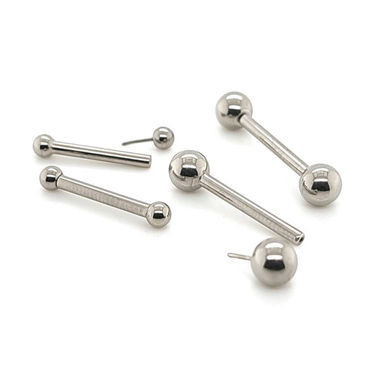 1.6mm(14G) Nipple Ball Fixed Threadless Barbell - 316L S. Steel