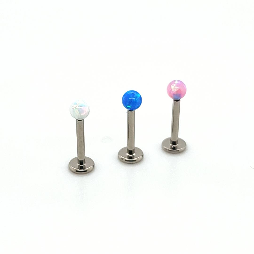 Opal Ball Internally Threaded Labret- F136 Eli Titanium