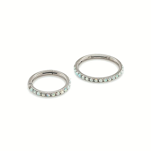 16g Opal Hinged Segment Along The Side - F136 Eli Titanium