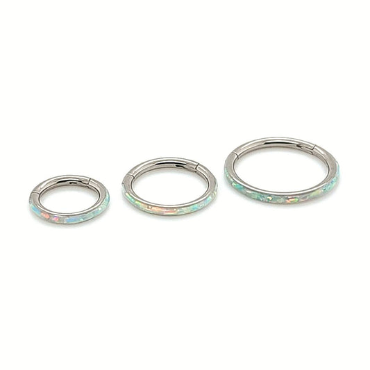 16g Line Opal Set Hinged Segment - F136 Eli Titanium