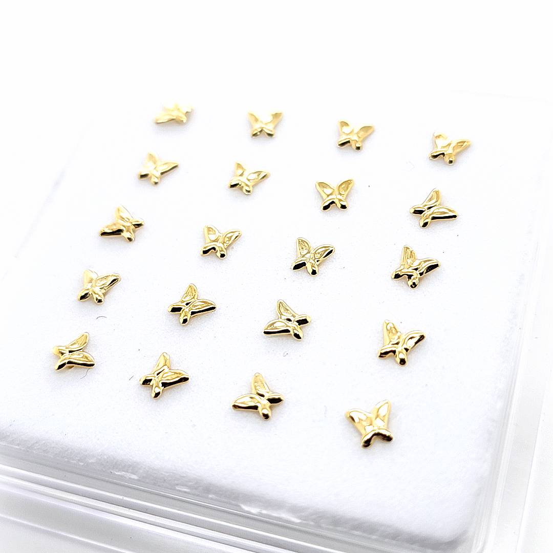 925.Sterling Silver- Plain Butterfly Nosestud, 20pc. Box