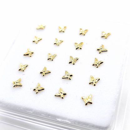 925.Sterling Silver- Plain Butterfly Nosestud, 20pc. Box