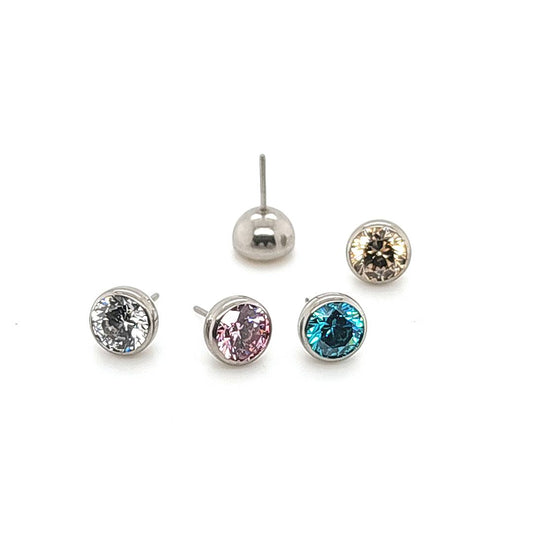 4mm Rund Bottom Bezel Set W/ Push Pin - 316L S. Steel