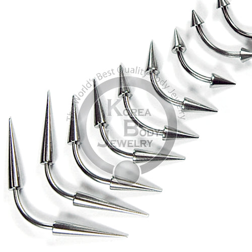 16G Eyebrow-Medium Long Cone -316L S. Steel