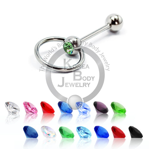 14G Barbell Jeweled Slave, 2pcs/pack Price-316L S. Steel