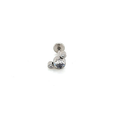18g Labret- Casting 3CZ Cluster- 316L S. Steel