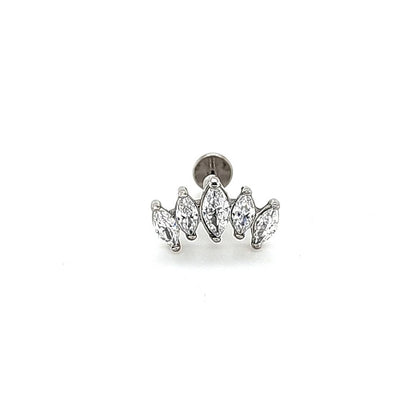 18g Labret- Casting CZ Crown- 316L S. Steel