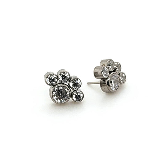 5 CZ Round Cluster -F136 Eli Titanium