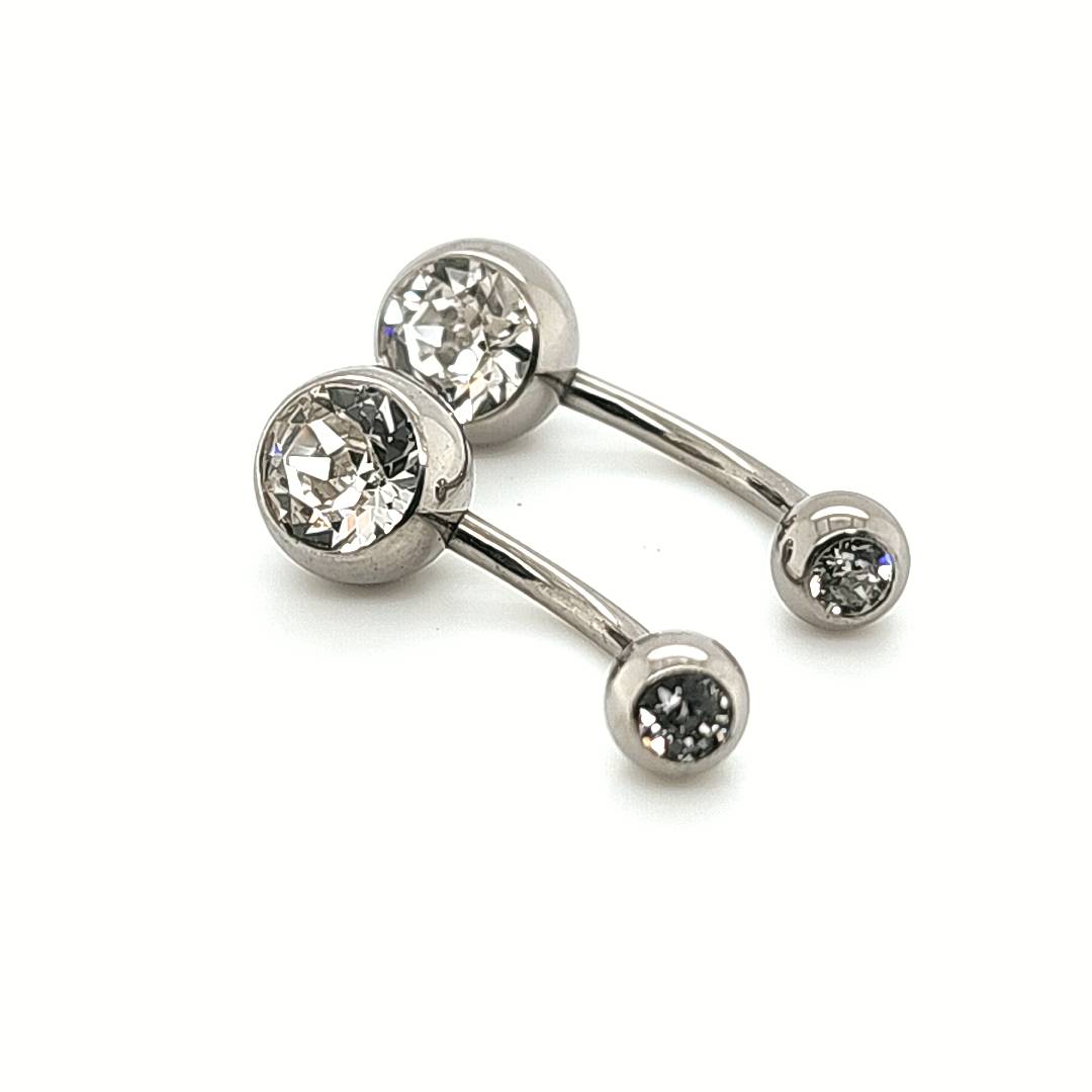 Externally Threaded Jeweled Ball Navel Ring -F136