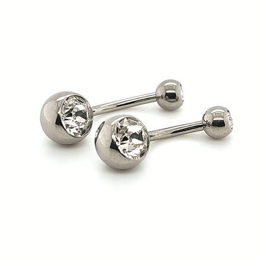 Externally Threaded Jeweled Ball Navel Ring -F136