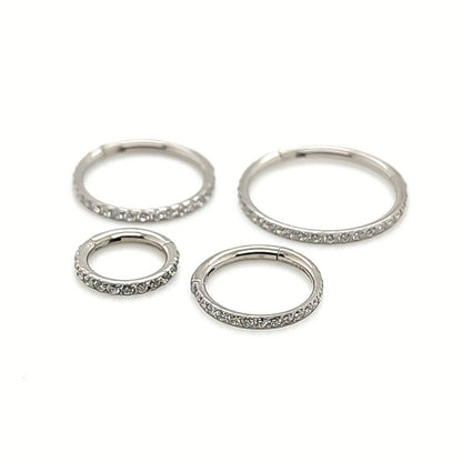 16g Hinged Segment Along The Side CZ Set F136 Eli Titanium