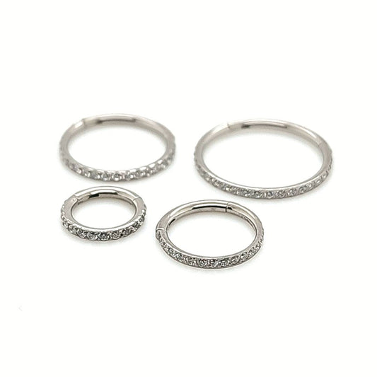 16g Hinged Segment Along The Side CZ Set F136 Eli Titanium