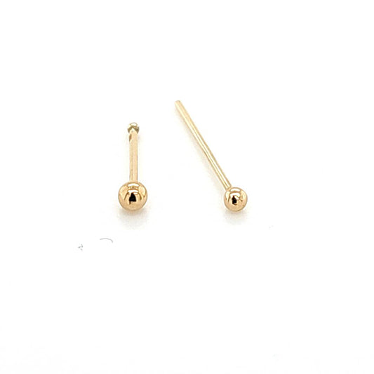 14K Gold- 22G Ball Top Nose Stud