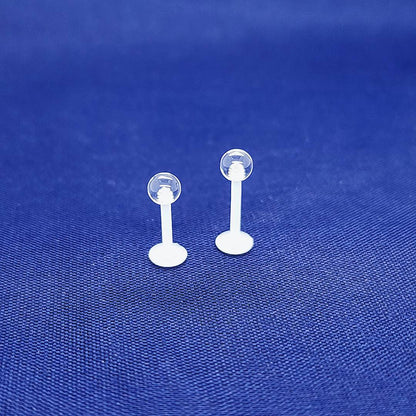 16G Acrylic Labret, 4mm Ball - Flexiable Clear Retainer