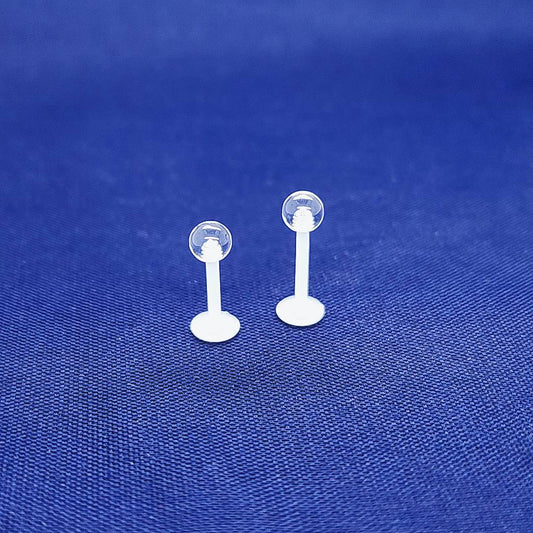 16G Acrylic Labret, 4mm Ball - Flexiable Clear Retainer