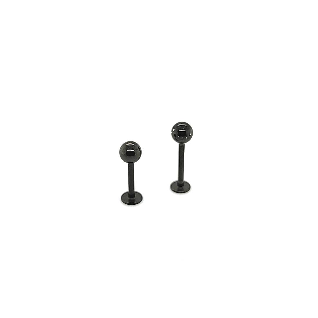16G Labret-4.0mm Ball - Black Steel