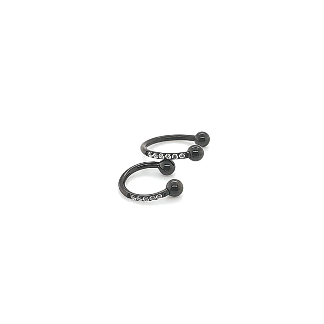 16G CBB Horseshoe, Side CZ-Black Steel