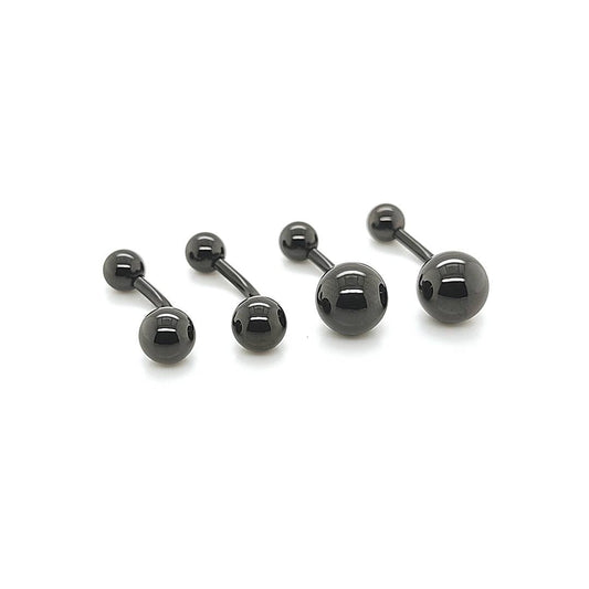 14G Belly Plain Ball-Black Steel