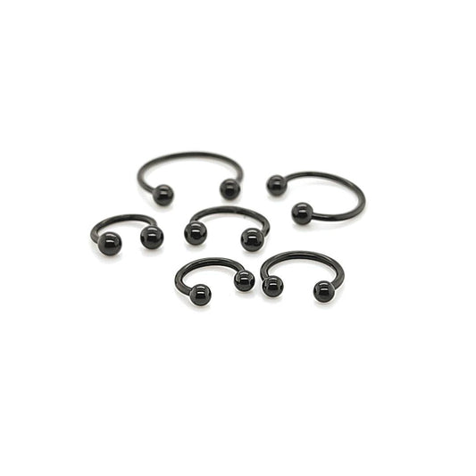 18G CBB Horseshoe, Ball-Black Steel