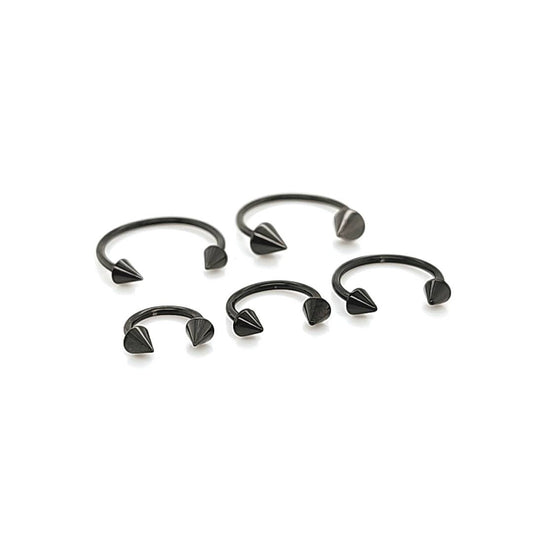 18G CBB Horseshoe, Cone-Black Steel