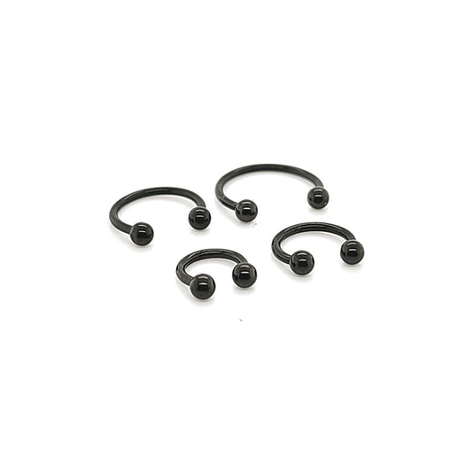 16G CBB Horseshoe, 3mm Ball-Black Steel