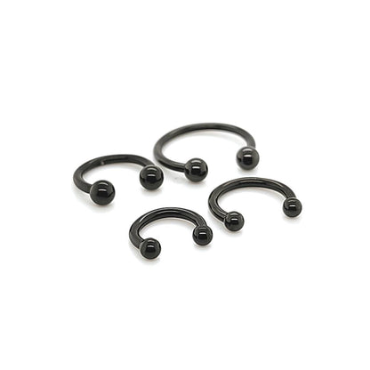 14G CBB Horseshoe, Ball-Black Steel