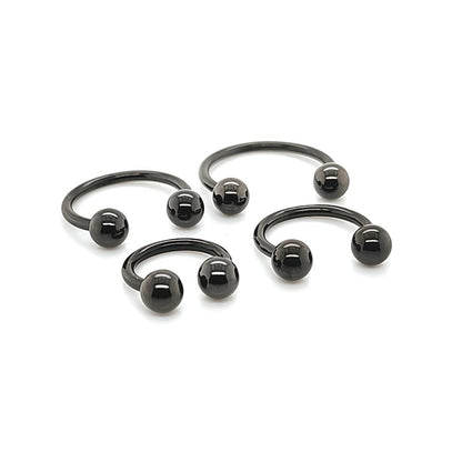 14G CBB Horseshoe, Ball-Black Steel